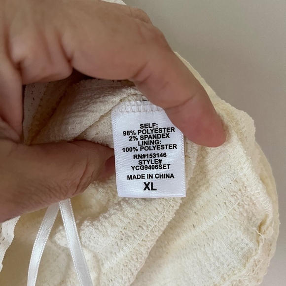 GLG XL Good Luck Gem Beige Lucy Ruffled Lace Tank Crop Top Stretch Semi Lined - Picture 6 of 8